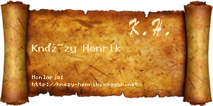 Knézy Henrik névjegykártya